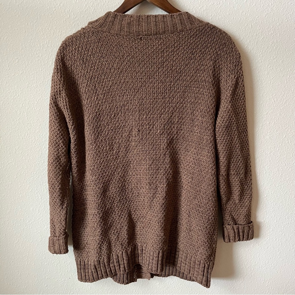 Free People Vintage Brown Cable Knit Button Down Cozy Warm Cardigan - Picture 4 of 4